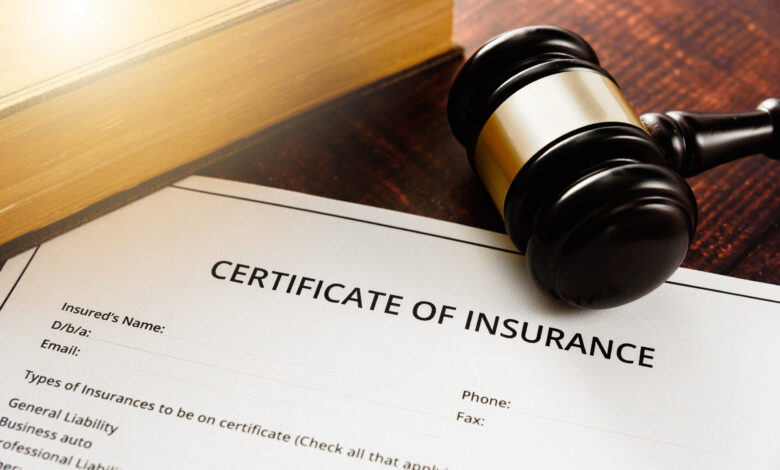 Certificate of Liability Insurance